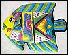 Colorful Tropical Fish Painted Metal Wall Hanging - Handcrafted Haitian Steel Drum Art - 19" x 24"